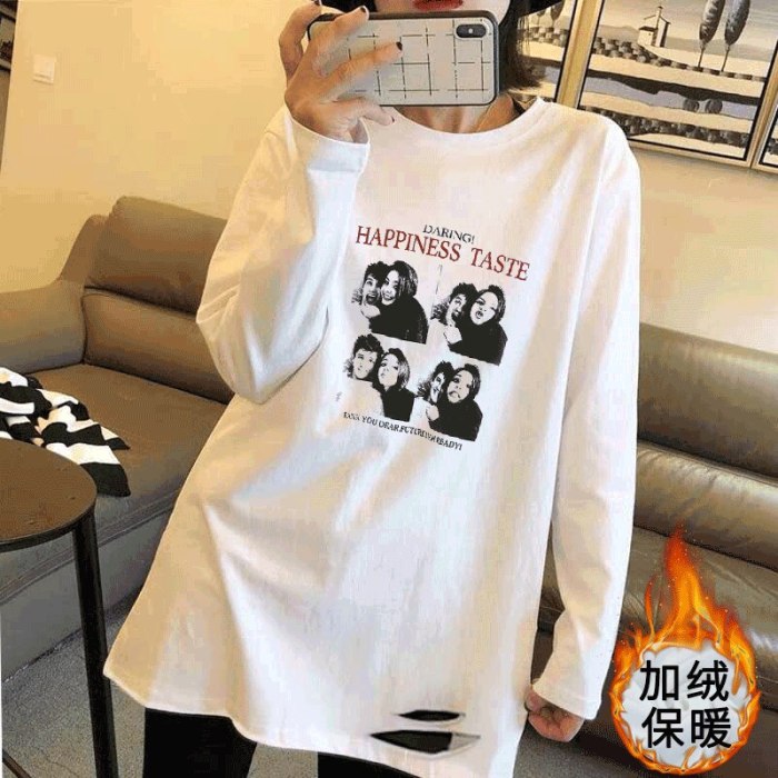 T-shirt Tops Shirt White Top Female In A Western Style 2021 New Cotton Long Sleeve T-shirt Female Spring And Autumn Long