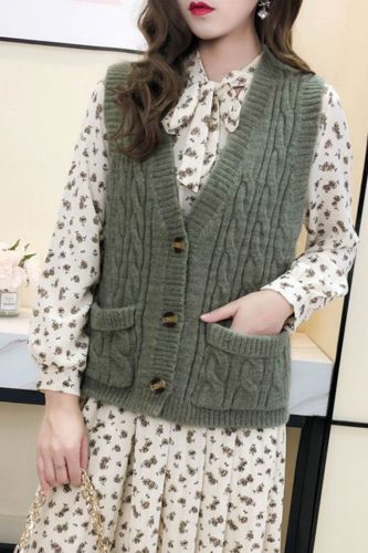 Women's Autumn Knitted Plus Size  Sweater Vest