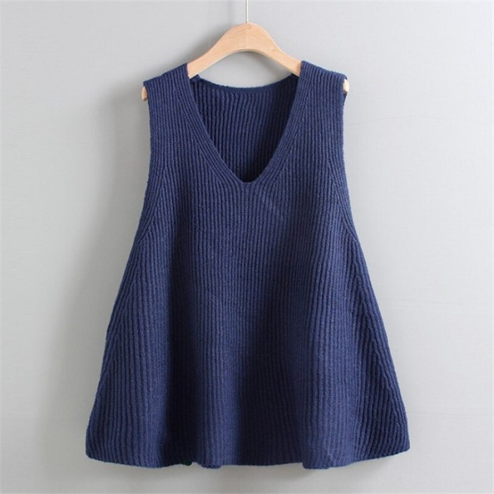 Loose Large Size Pullover Knitted Sweater Vest