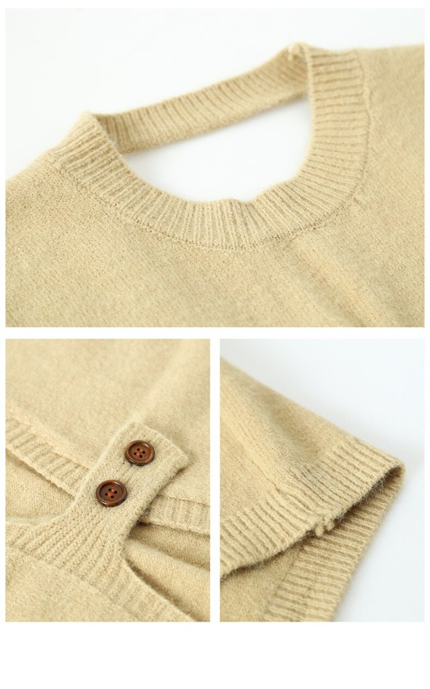Women Open Back Sweater Knit Vest