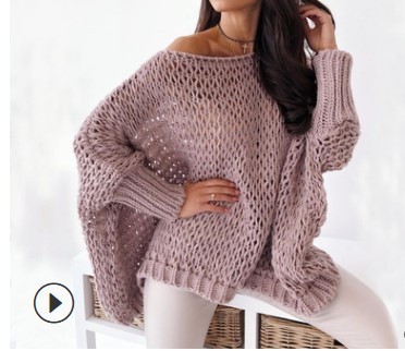 Casual Round Neck Solid Color Loose Sweater