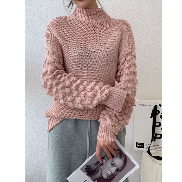 2022 New Winter Jumper Women High Collar Sweater Loose Warm Knitted Pullovers Ladies Turtleneck Knitwear Autumn Tops Pull