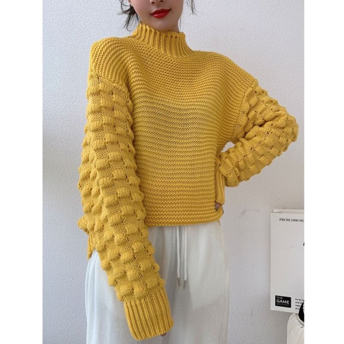 2022 New Winter Jumper Women High Collar Sweater Loose Warm Knitted Pullovers Ladies Turtleneck Knitwear Autumn Tops Pull