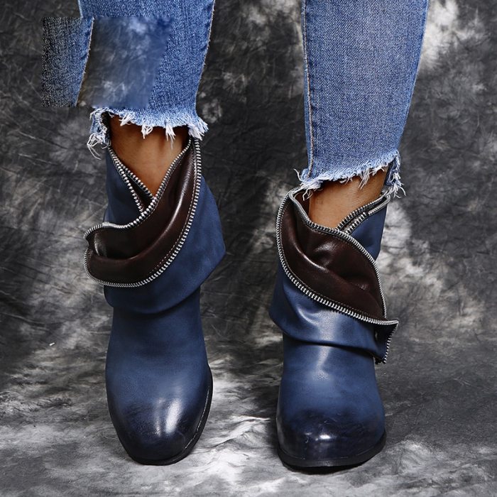 women ankle boots high heels pumps shoes woman booties vintage PU leather matin shoe chaussures femme zapatos mujer sapato NH142