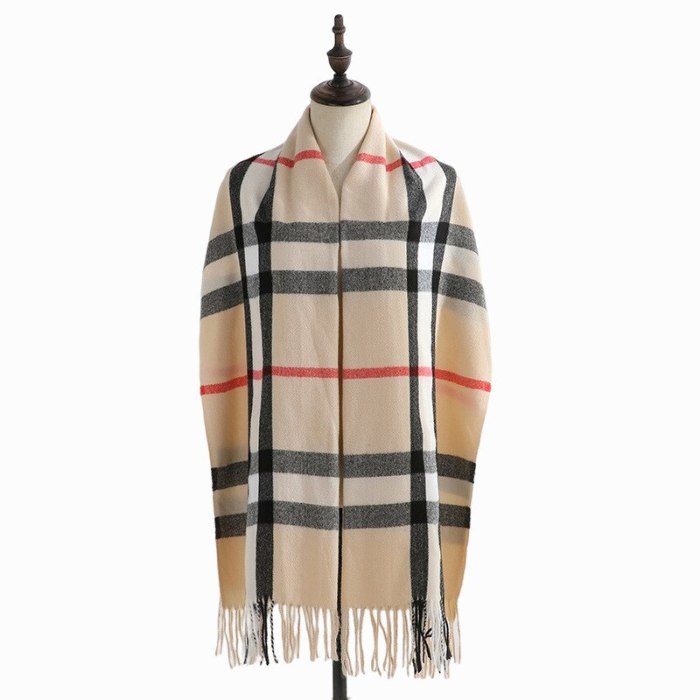 Autumn and Winter New Scarf Female British Bagh Bristled Cashmere Scarf Shawl Dual-use Thick Couple Scarf  70*180cm