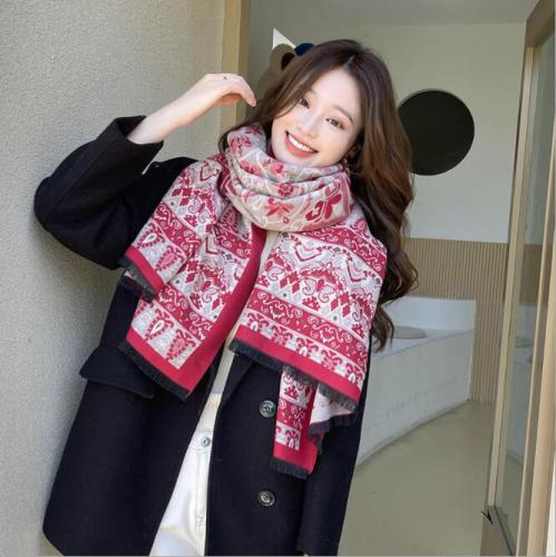 Fabulous Print Silk Cashmere Blanket Scarf Wraps Cape for Women Winter Scarves Poncho