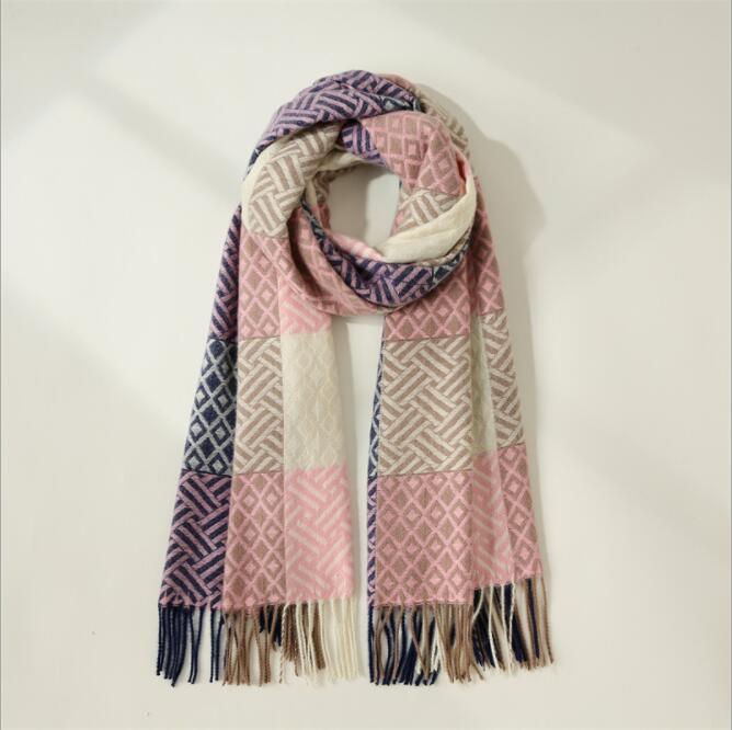 Autumn Winter Female Wool Scarf Women Cashmere Scarves Wide Lattices Long Shawl Wrap Blanket Warm Tippet wholesale