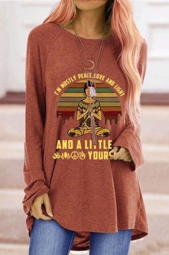 Newest woman T-shirts Fashion  Casual Print O-Neck Loose Long Sleeve T-shirt Top Pullover clothes