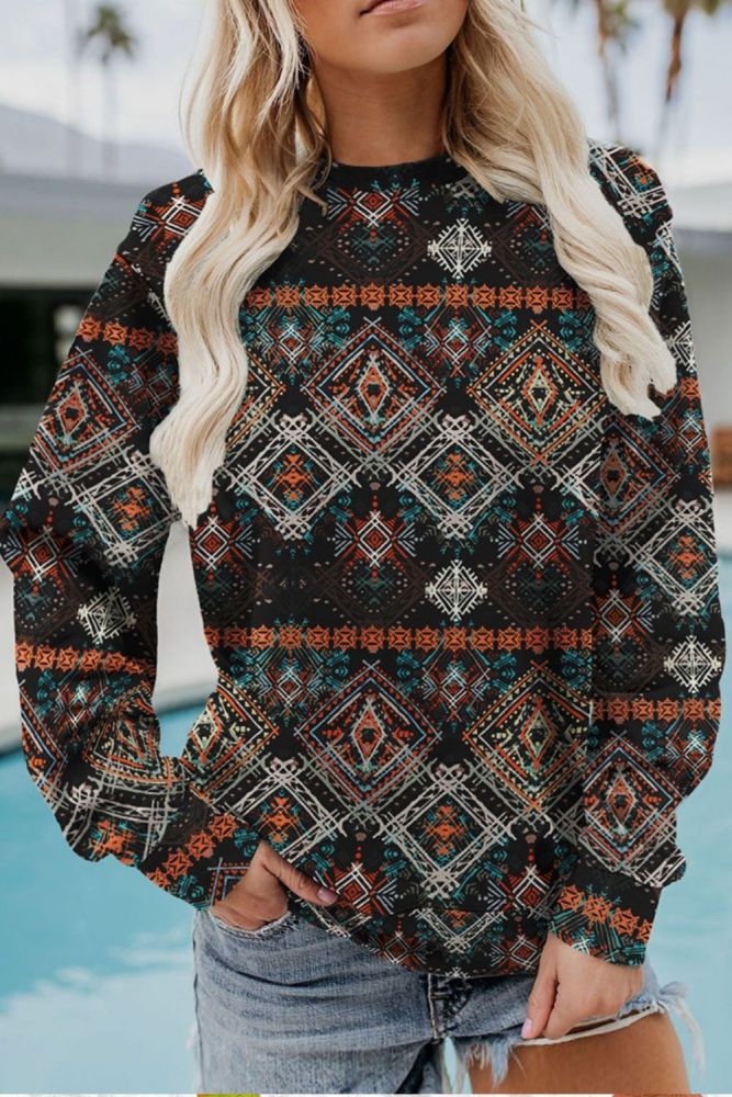 Cute Printed Sweatshirt Women Autumn Winter Long Sleeve O Neck Female Pullover Casual Vintage Street Style  2021