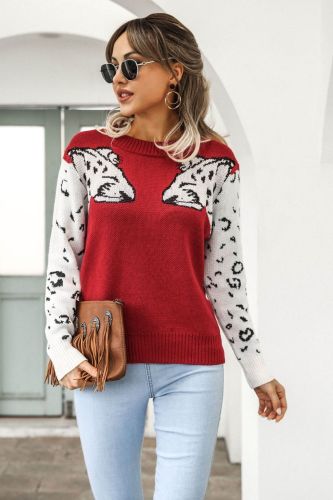 European and American women 2021 autumn and winter round neck street hipster mid-length base simple pullover knit short sweater