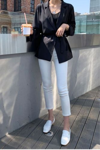 Women spring and summer 2021 new tapered pants are thin and wild retro Hong Kong style high waist pants
