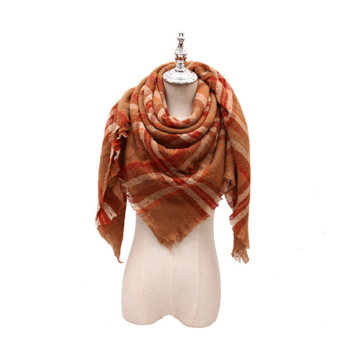 Purplish Red Casual Color-Block Scarves & Shawls