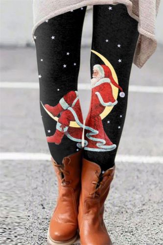 Women Leggings Geometric Printed 2021 Fashion Elastic All-match Slim Casual Long Boot Leggings  Vintage Femme Leggings