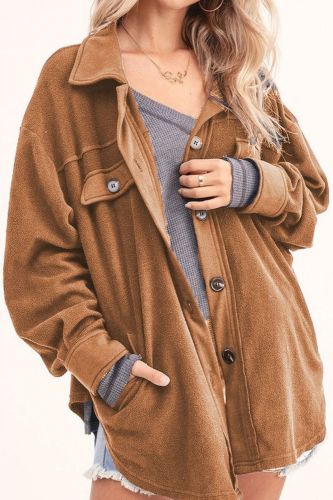 2021 New Autumn Women Jacket Casual Basic Coat Pocket button Jackets Long Sleeve Female Windbreaker Loose Hooded Outwear