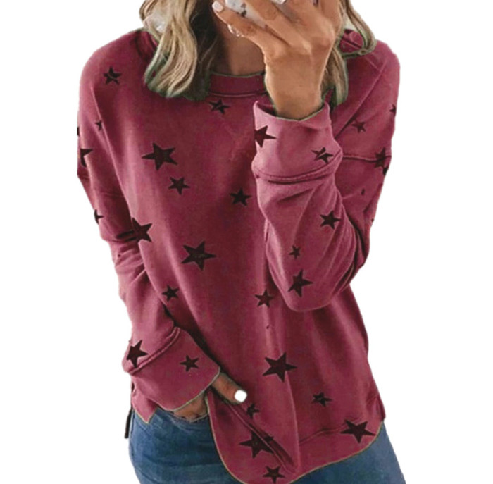 Hoodies Women 2021 New Fashion Autumn Winters Loose Big Yards Long Sleeve Base Shirt Printing Fleece Sweatshirt