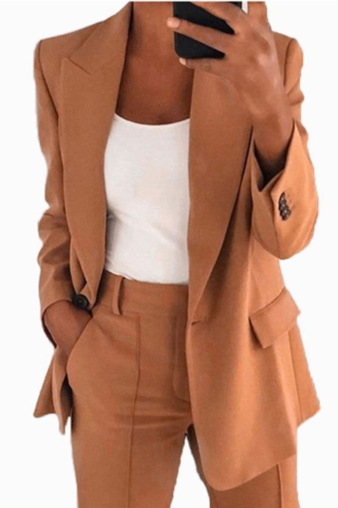 Women Sexy Long Sleeve Solid Color Jacket 2021 Autumn Elegant Turn-down Collar Tops Office Lady Winter Slim Cardigan Outerwear
