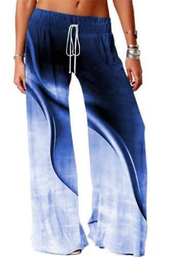 All Match  Stylish Gradient Long Trousers Soft Women Trousers Gradient Color   for Home