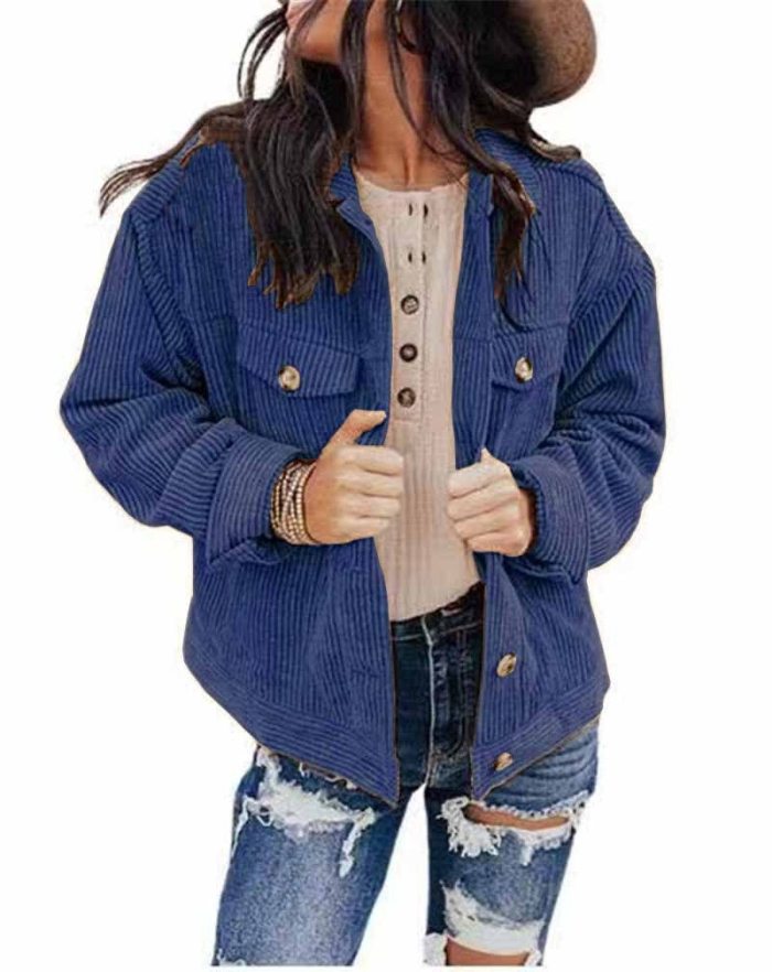 Jackets For Women 2021 Denim Corduroy Camouflage Stitching Jacket Turn-dowm Lapel Vintage Cowgirl jackets coats chaqueta