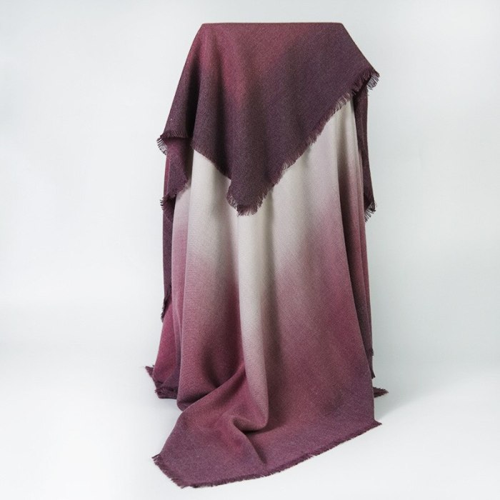 New Gradient Color Big Square Scarf Imitation Cashmere Air Conditioning Shawl Woven Ladies Scarf