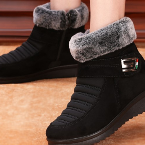 Women Comfy Snow Boot Flat Heel Plus Size Warm Shoes