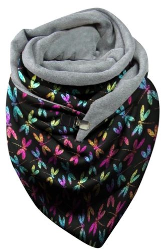 Women's Scarf Winter Womens Paisley Multicolor Butterfly Printing Metal Button Soft Wrap Casual Warm Scarves Shawls