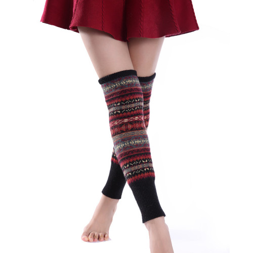 Gaiters Camouflage Woolen Leg Warmers Womens Knee High Socks