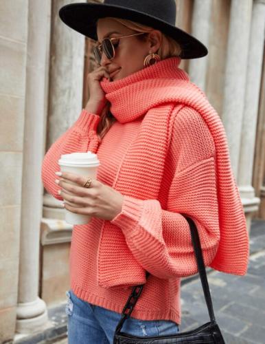 Oversized Loose Women Knitted Sweaters O-neck Long Sleeve Pullovers Vintage Ladies Jumpers Rose Green Knitwear Femme Pull
