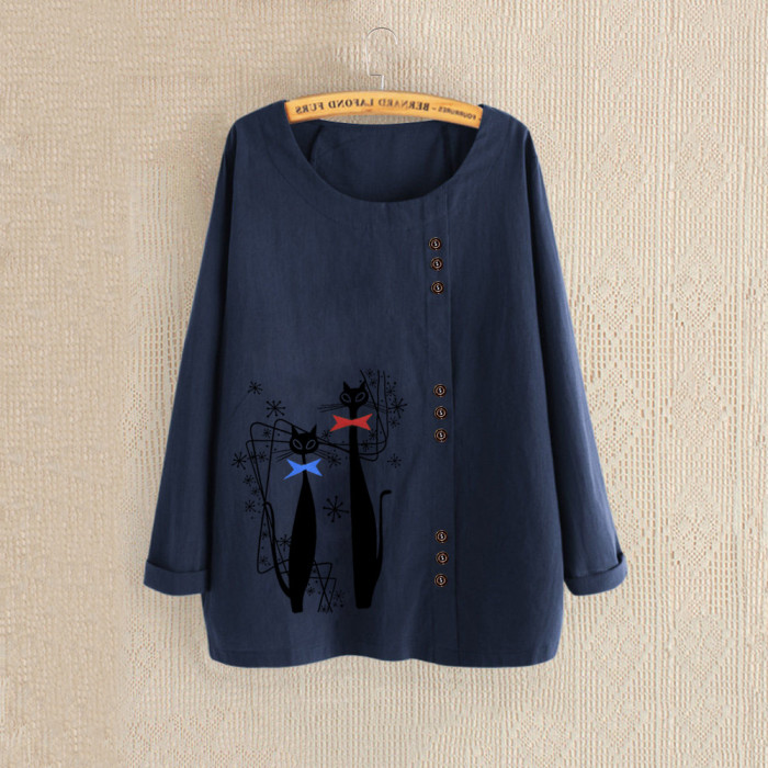 2021 Autumn Shirt Women Casual Loose Long Sleeve Cotton Linen Pullover Top 9 Colors Plus Size Womens Tops And Blouses
