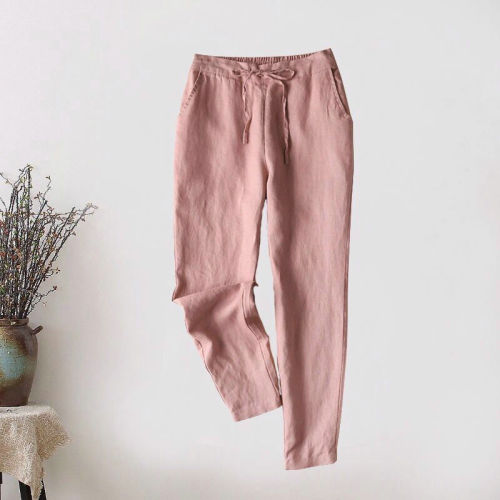 2021 Female Spring Plus Size Clothing Ankle Woman Trousers S-5xl Ladies Casual Streetwear Oversize Cotton Line Pant
