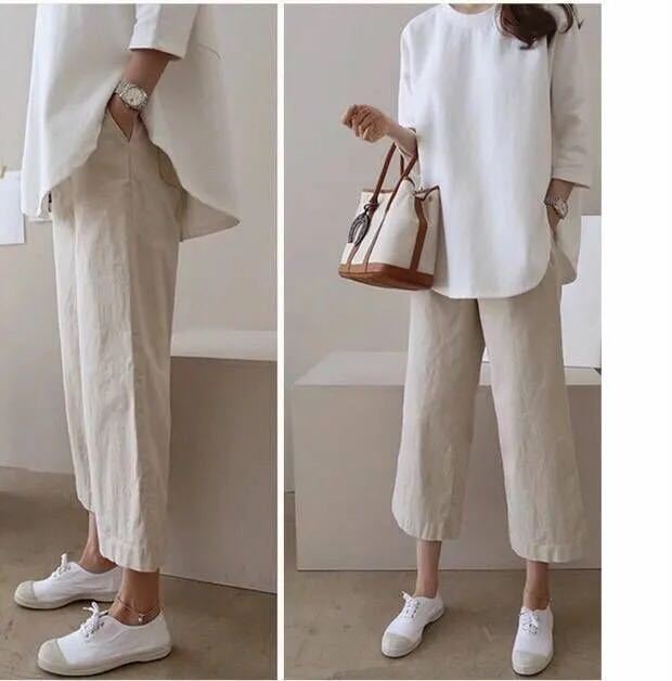 New Wide-leg Pants Women's Cotton and Linen Fashion Wild Loose Linen Pants Casual Wide-leg Pants 2021 Summer