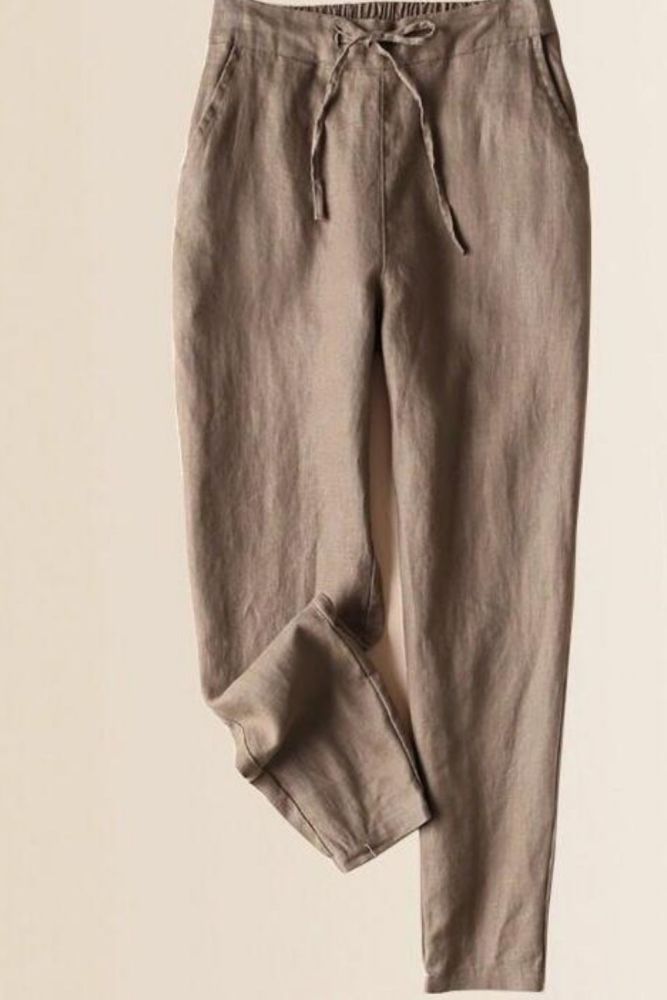 Female Plus Size Casual Cotton Line Pant