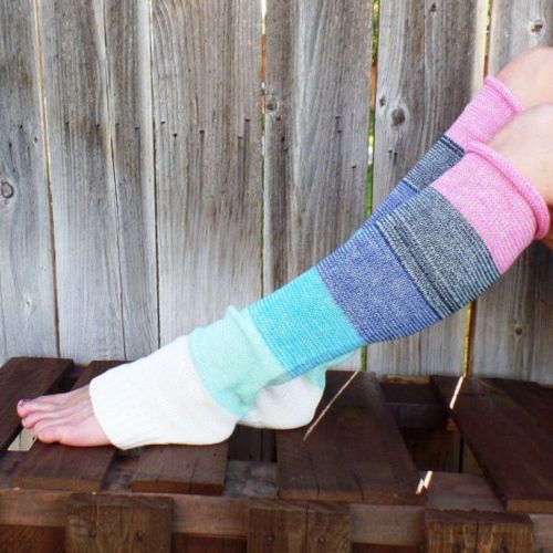 Women's Knit Boot Cuffs Colorful High Long Warm Knee Socks for Thigh Boots Women Autumn Winter Warm Leg Warmers