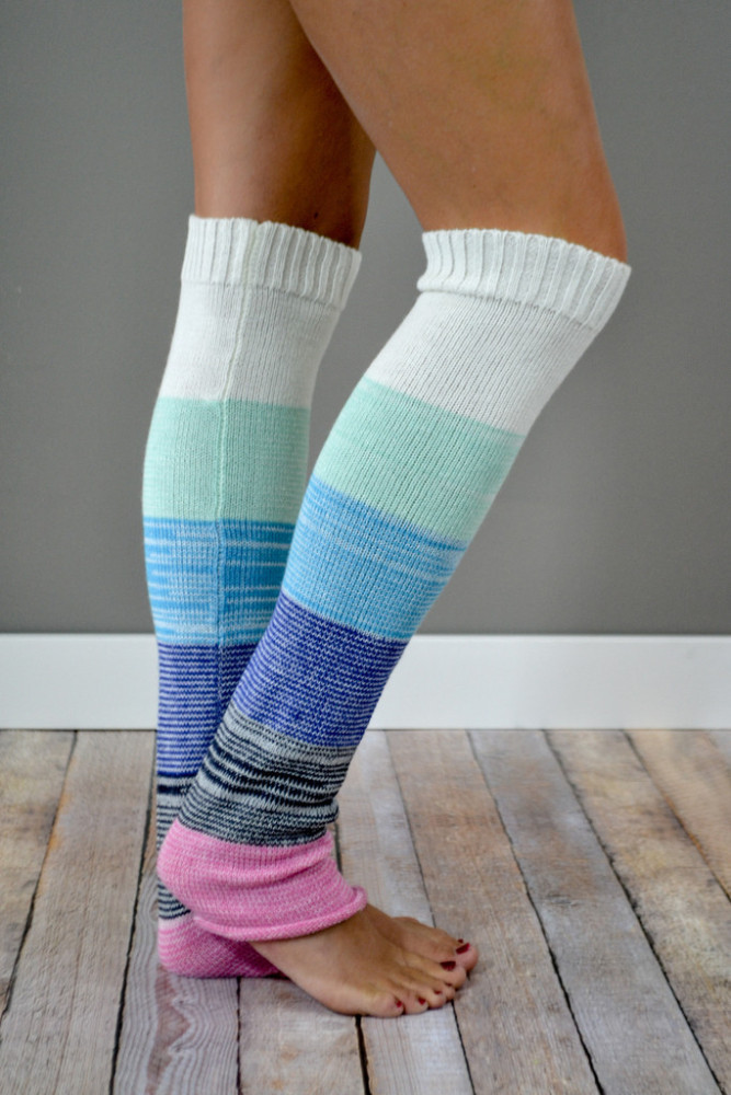 Women's Knit Boot Cuffs Colorful High Long Warm Knee Socks for Thigh Boots Women Autumn Winter Warm Leg Warmers