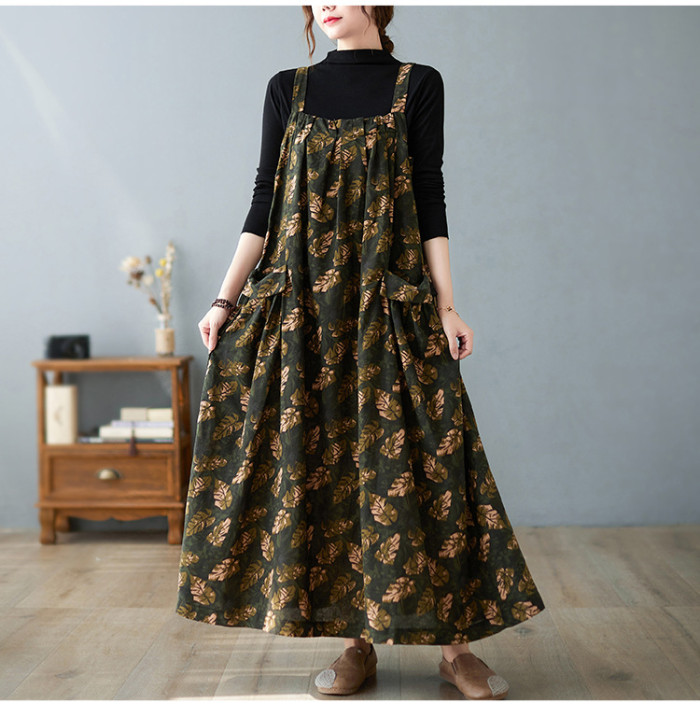 Woman Casual Loose Version Large Size Literary Retro Leisure Dresses