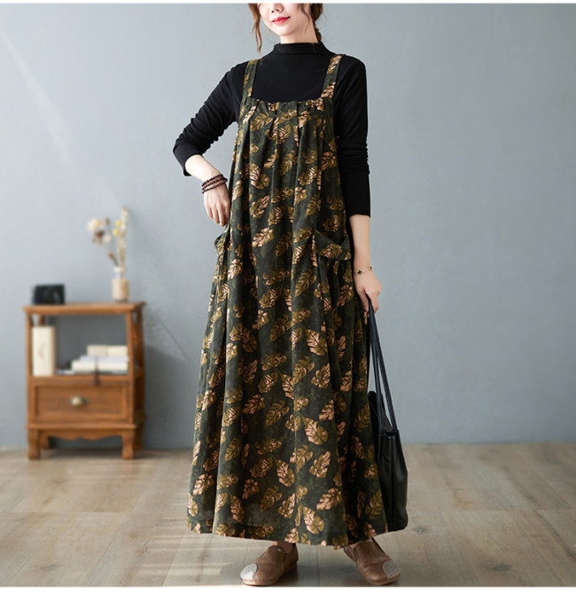 Woman Casual Loose Version Large Size Literary Retro Leisure Dresses