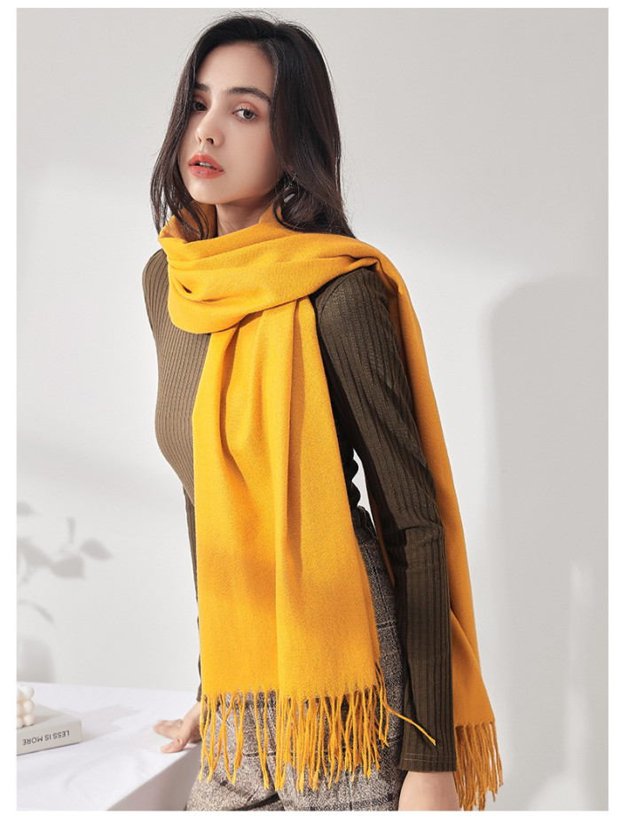 2022  New British Style solid  Spring  Autumn  Scarf for Women Versatile Warm Imitation Cashmere Shawl 70*180cm