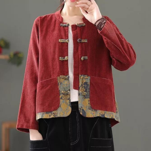 Women Chinese Style Long Sleeve Shirts and Tops for Women Stand Embroidery Linen Blouses Spring New Button Shirts
