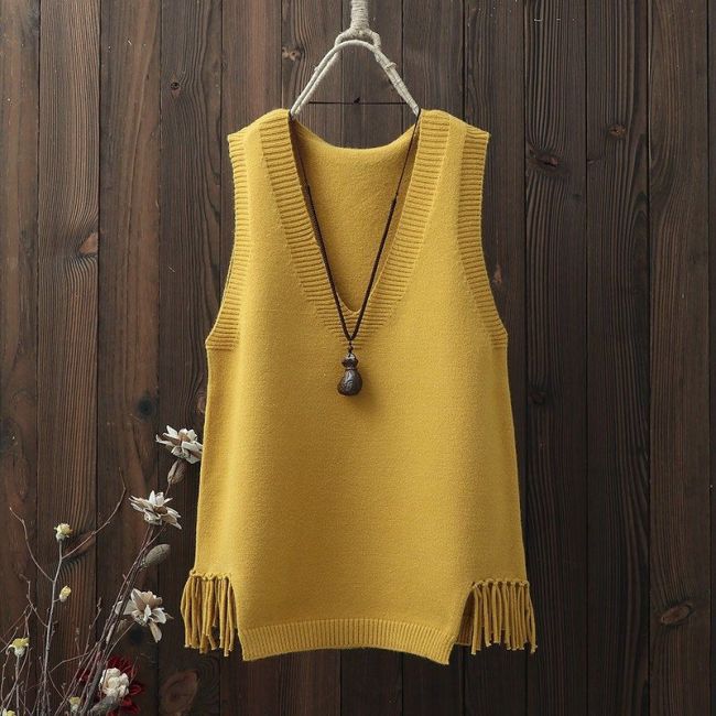 Women Knitted Elegant Solid Preppy Style Chic Vest Sweater