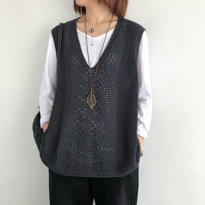 New Korean Loose Casual V-Neck Sweater Vest