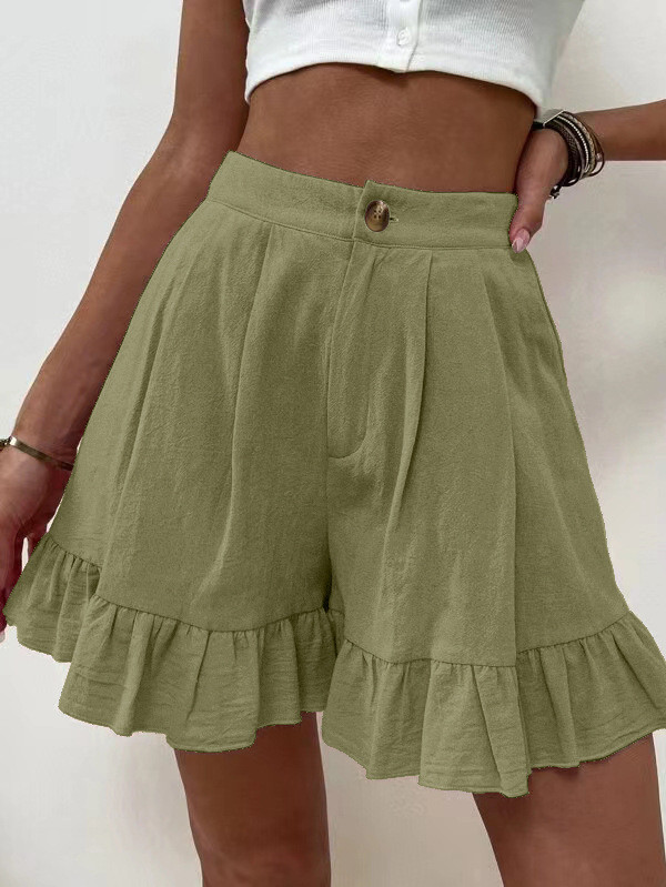 Cotton Linen Short Pants Women High Waist Summer Loose Wide Leg Pants Casual Short Trouser Korean Slim Sweatpants Lady