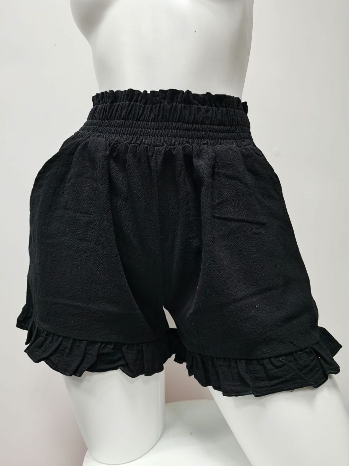 2022 New Women Retro Vintage Shorts Female High Waist Loose Shorts Office Ladies Solid Work Casual Shorts Summer Trouser
