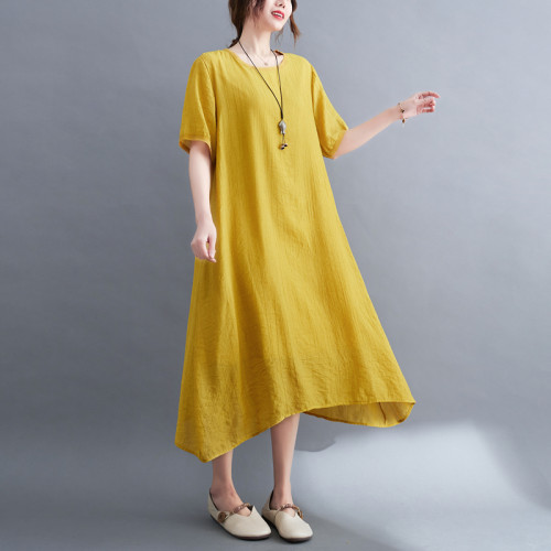 New Arrival Short Sleeve Thin Soft Cozy Loose Summer Dress