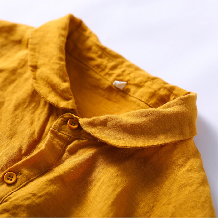 Summer Linen Vintage Irregular Loose Shirt