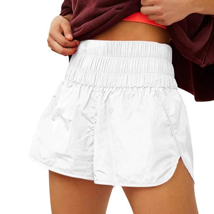 Straight Breathable Streetwear Pure Color Waist Tight Shorts