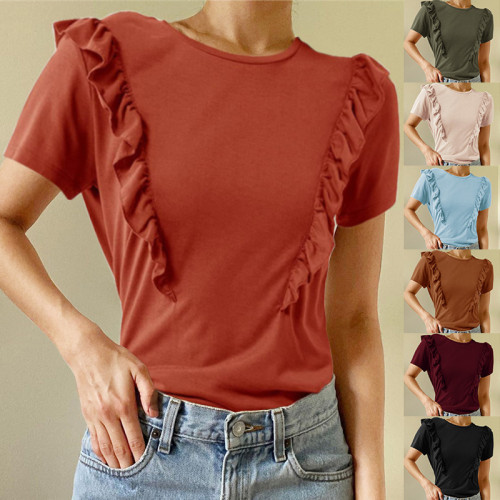 Women's Summer Fashion New T-shirt Casual Loose Round Neck Top