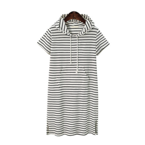 Summer New Hooded Short Sleeve Women Dress