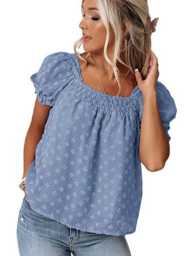 Summer Women's Casual Puff Sleeve Chiffon Elegant T-shirts