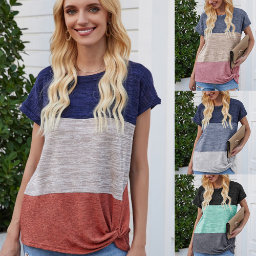 Summer T Shirt Women   Short Sleeve Color Kink Top Spot Female Tee