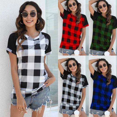 Summer Clothes For Women New Personality Casual Plaid Printing T-shirts