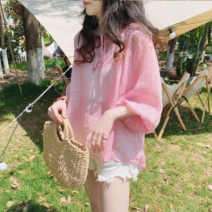 Women Loose Solid Tender Fashion Summer Blouses&Shirts